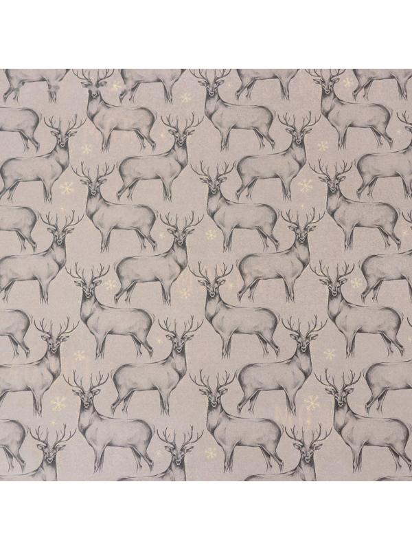 Бумага упаковочная глянцевая двусторонняя «Олени», 70 × 100 см