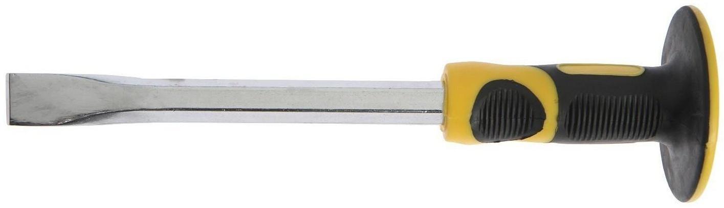 Зубило плоское ТУНДРА, сталь 45, хромированное, 2К рукоятка, 300 х 25 мм