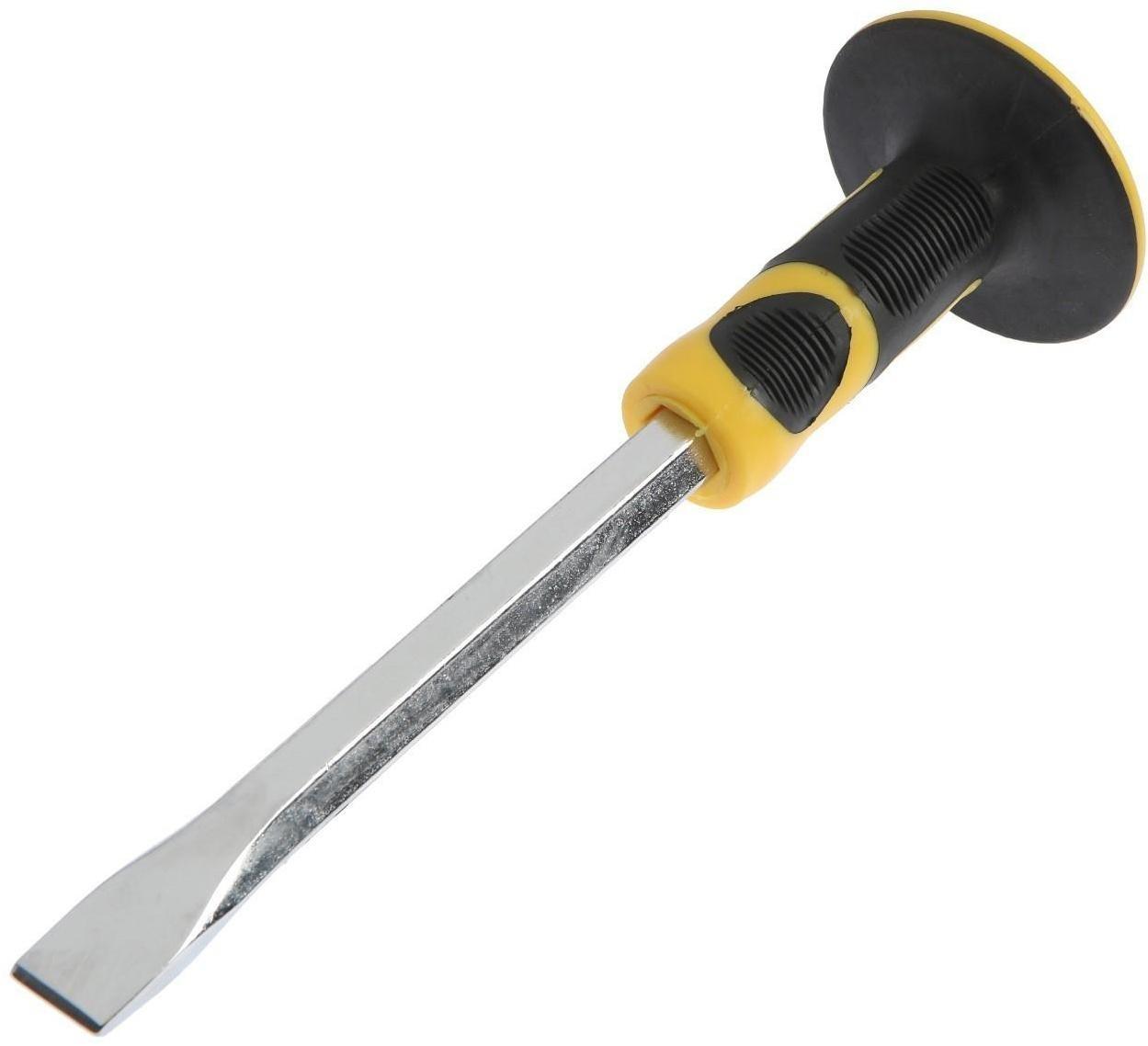 Зубило плоское ТУНДРА, сталь 45, хромированное, 2К рукоятка, 300 х 25 мм