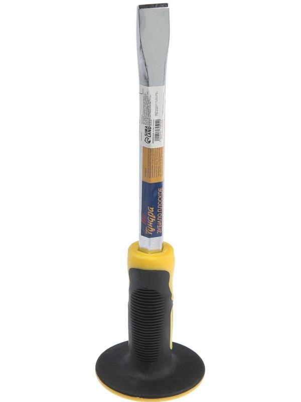 Зубило плоское ТУНДРА, сталь 45, хромированное, 2К рукоятка, 300 х 25 мм