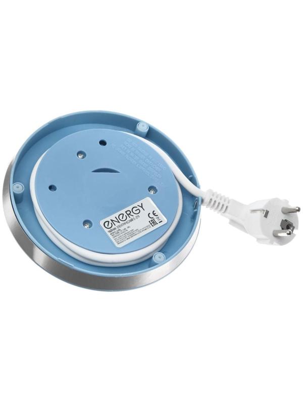 Чайник электрический ENERGY E-279, стекло, 1.5 л, 2200 Вт, голубой