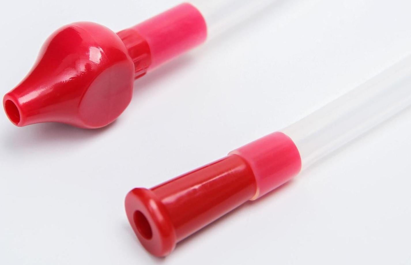 Детский назальный аспиратор «Мишка», цвет красный