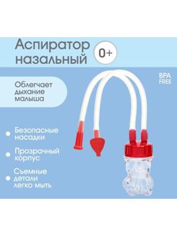 Детский назальный аспиратор «Мишка», цвет красный