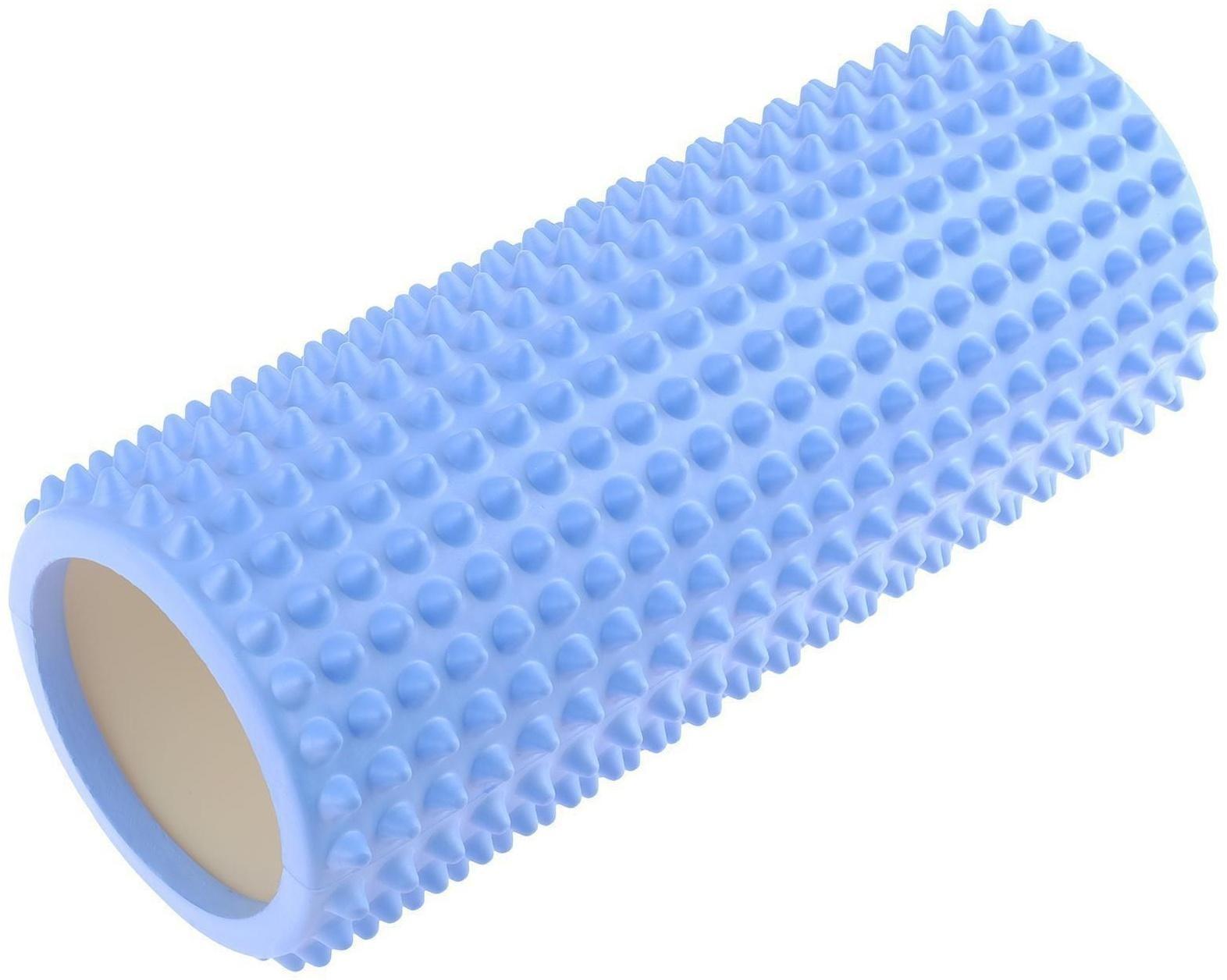 Роллер массажный для йоги 33 х 12 см, цвет светло-голубой