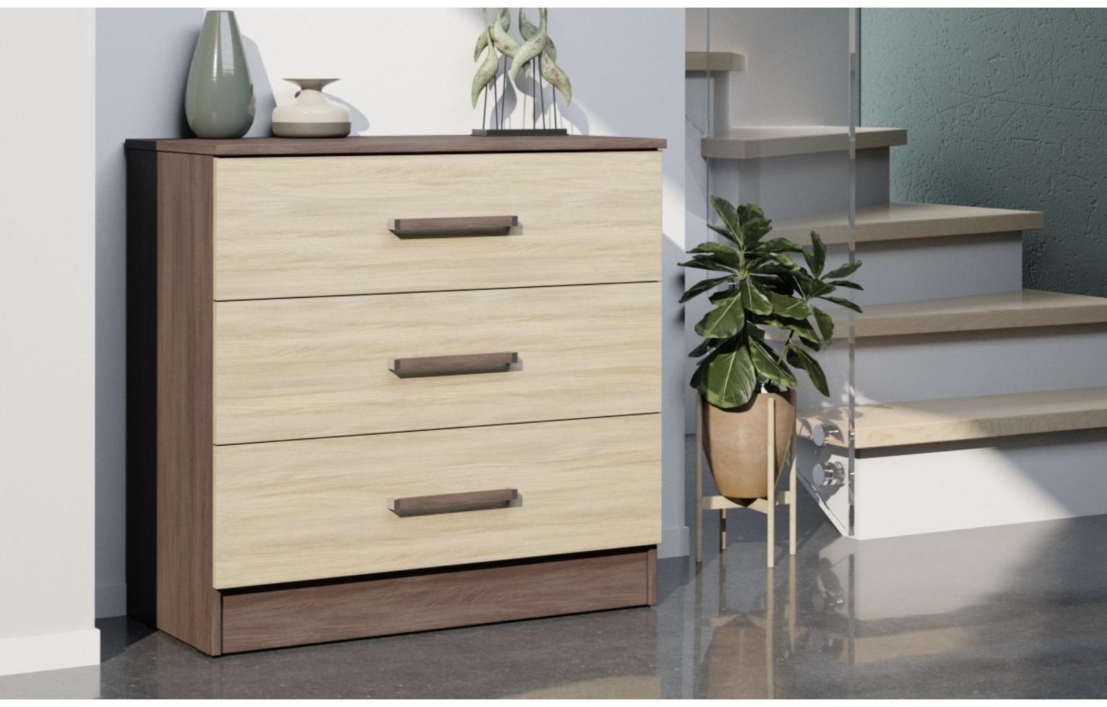 Комод Адель 820х405х800 Ясень шимо темный/Ясень шимо светлый
