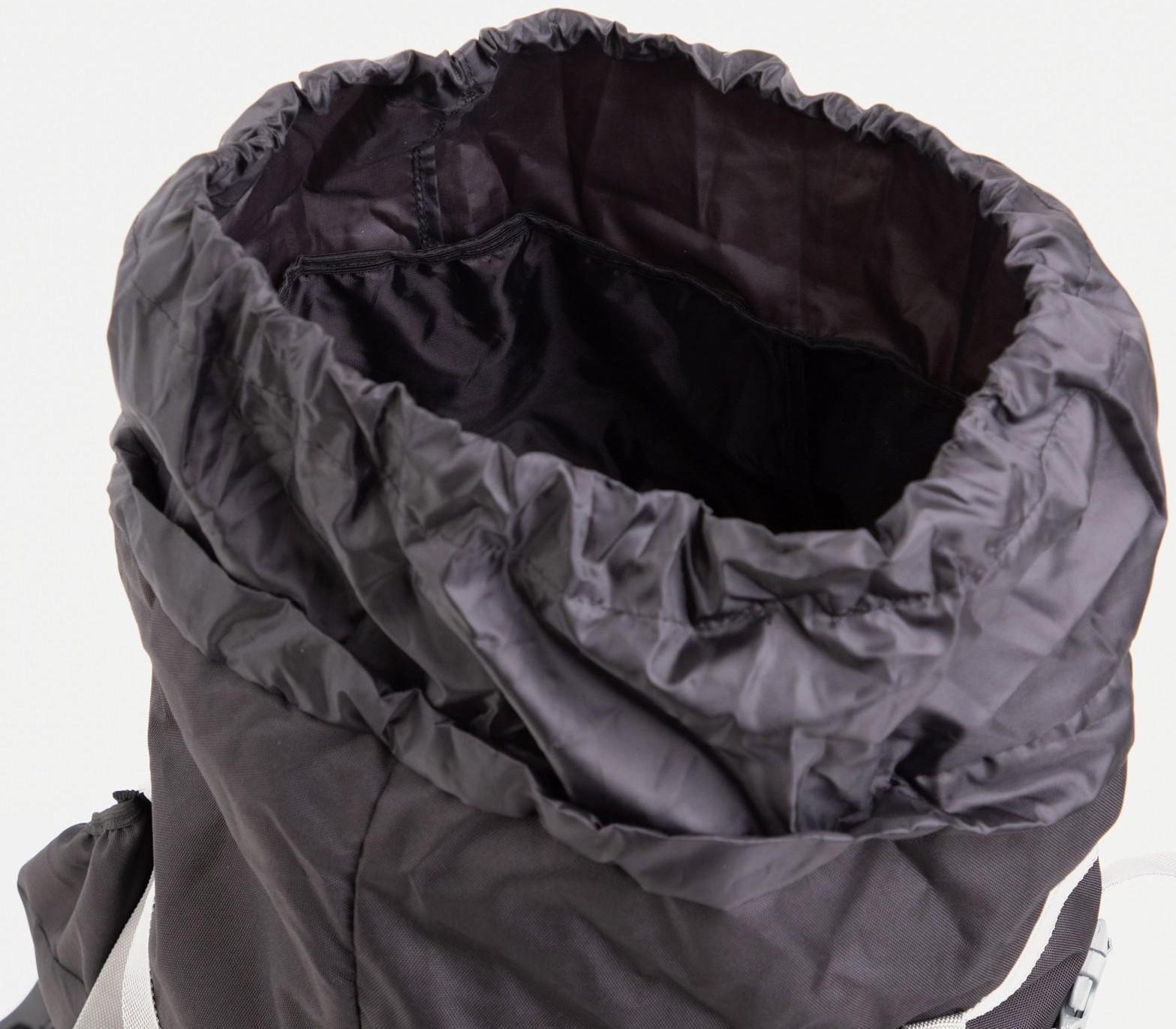 Рюкзак туристический, 90 л, отдел на шнурке, наружный карман, 2 боковых сетки, цвет чёрный/серый