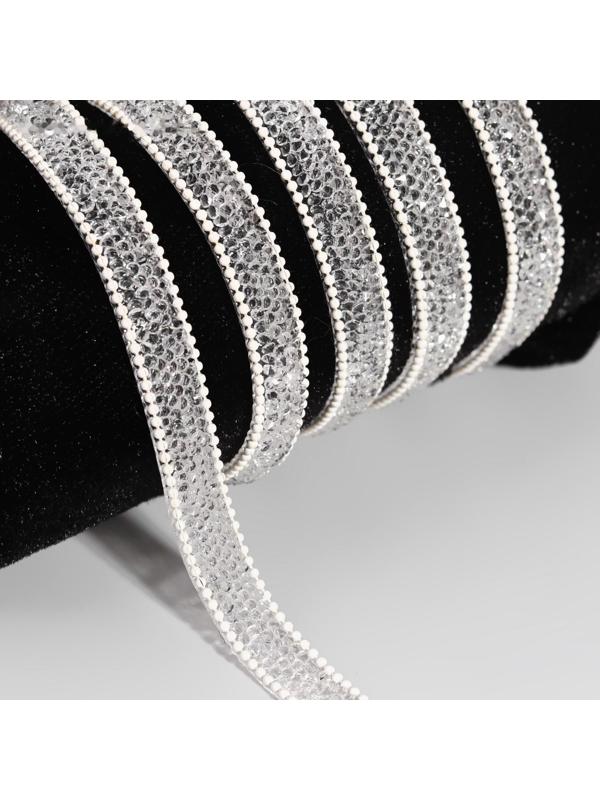 Стразы и бусины термоклеевые, ширина - 10 мм, 4,5 ± 0,5 м, цвет айвори