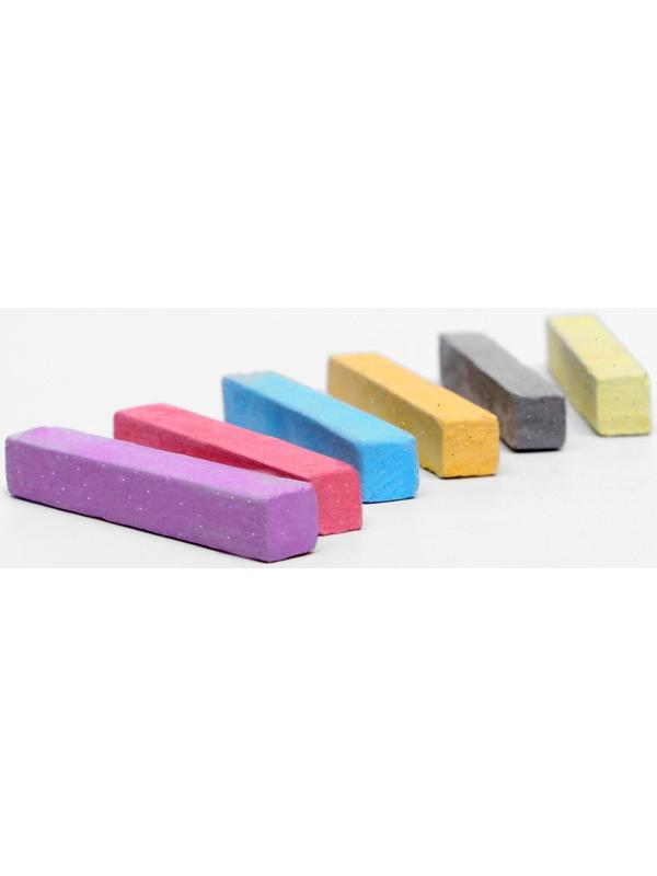 Набор мелков для волос с блёстками, 6 шт. Цвета: бордовый, ярко-синий, красный, чёрный, оранжево-желтый, лимонный