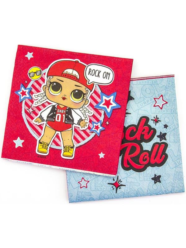 Салфетки бумажные «Кукла LOL», набор 12 шт., 33х33 см