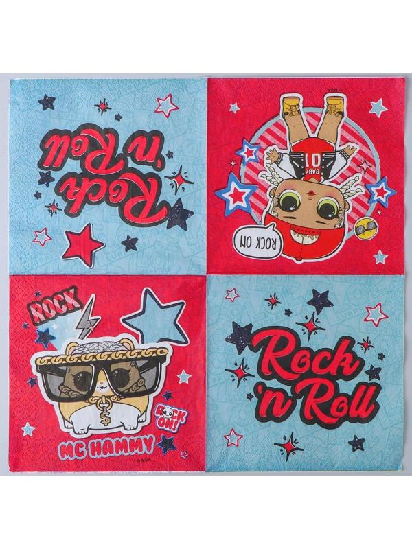 Салфетки бумажные «Кукла LOL», набор 12 шт., 33х33 см