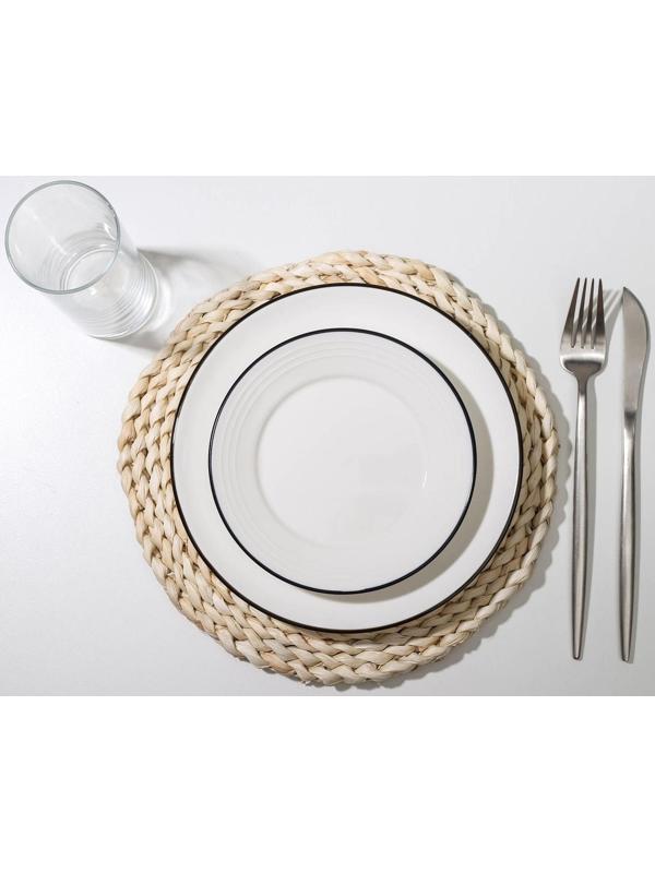 Салфетка сервировочная на стол Доляна «Косичка», d=25 см, плетёная