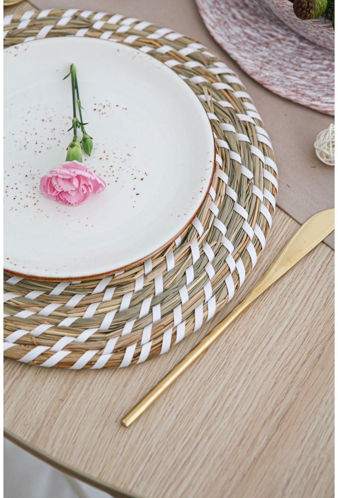 Салфетка сервировочная на стол Доляна «Солнце», d=30 см, цвет белый