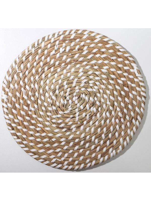 Салфетка сервировочная на стол Доляна «Солнце», d=30 см, цвет белый