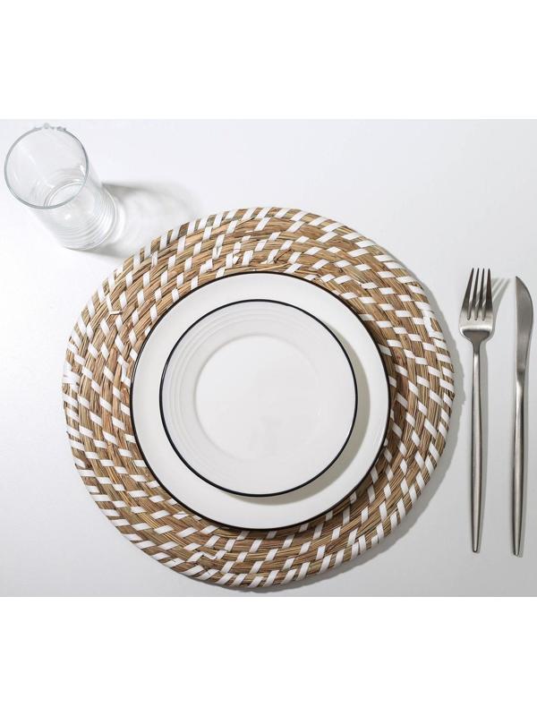 Салфетка сервировочная на стол Доляна «Солнце», d=30 см, цвет белый