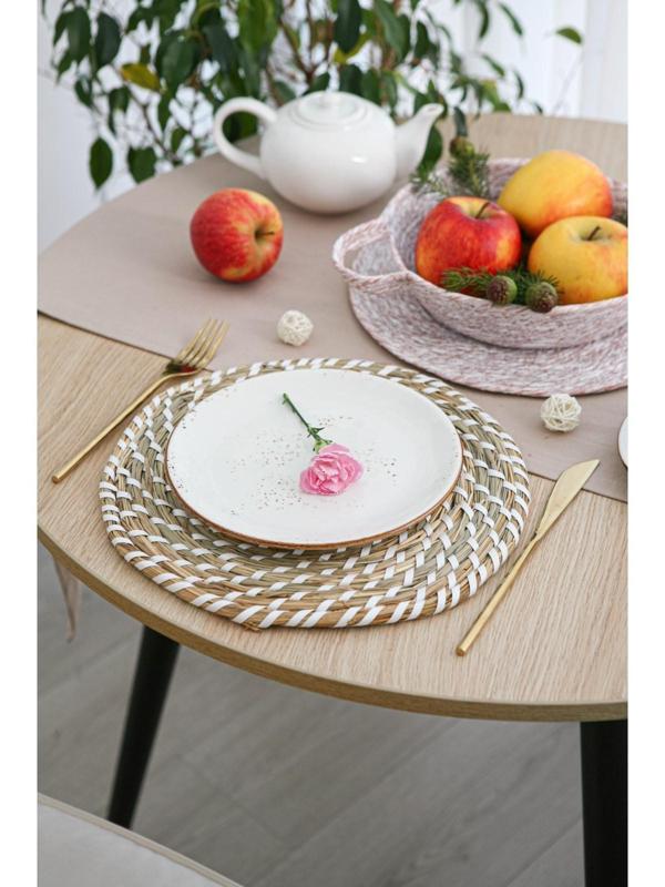 Салфетка сервировочная на стол Доляна «Солнце», d=30 см, цвет белый