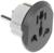 Переходник универсальный 16А, с з/к, 220 В, черно-белый, заподлицо в розетку,розн. упак.