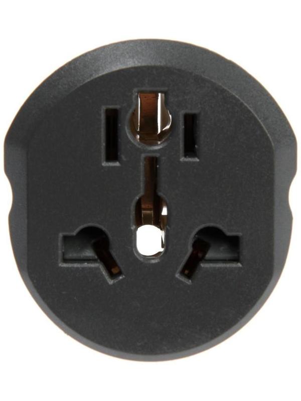 Переходник универсальный 16А, с з/к, 220 В, черно-белый, заподлицо в розетку,розн. упак.