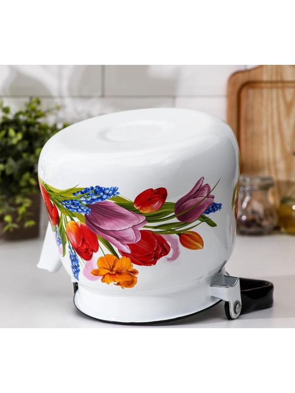 Чайник «Тюльпан Май», 3,5 л, с кнопкой, индукция, цвет белый