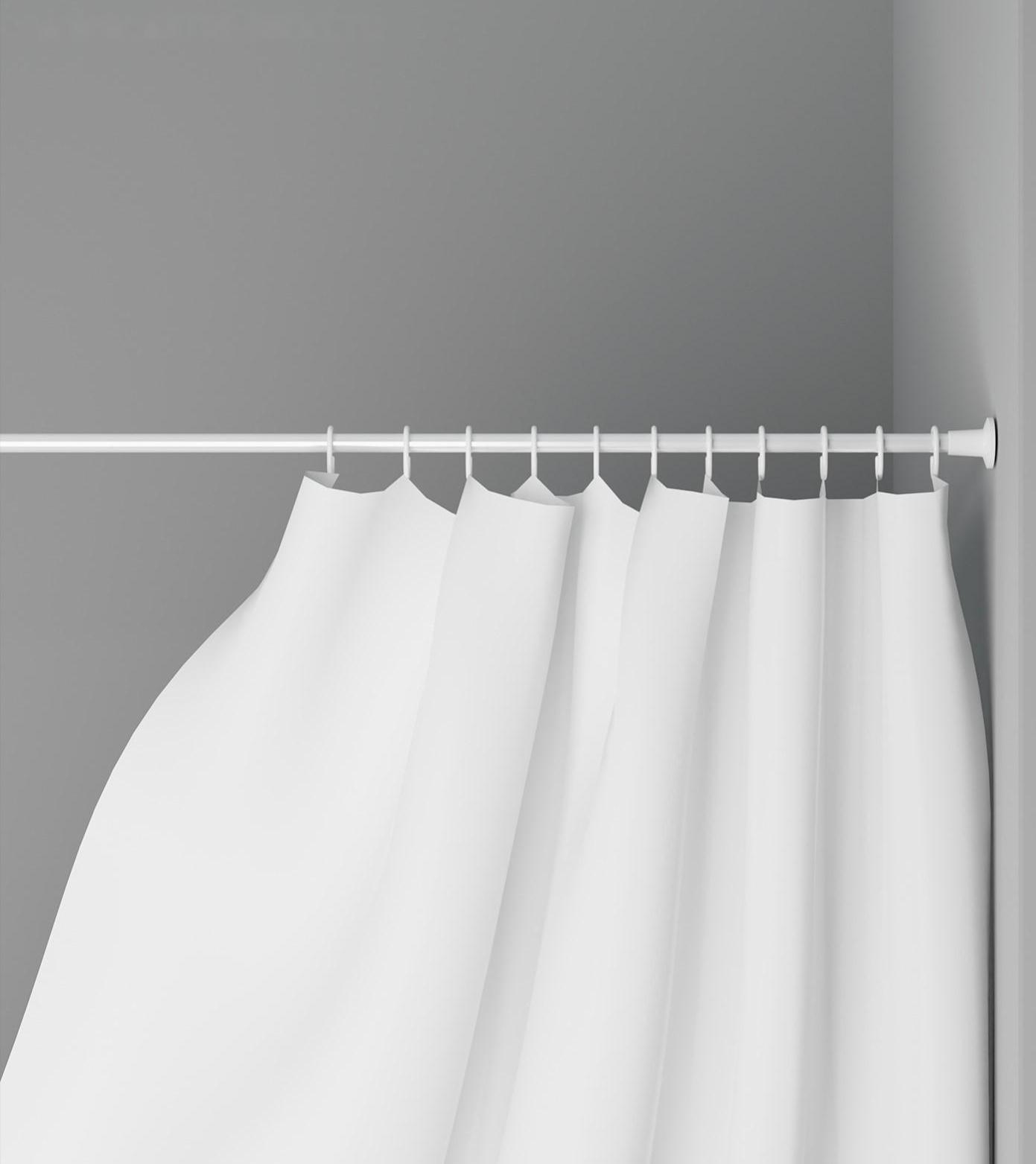 Карниз для ванной комнаты, телескопический 120-220 см, цвет белый