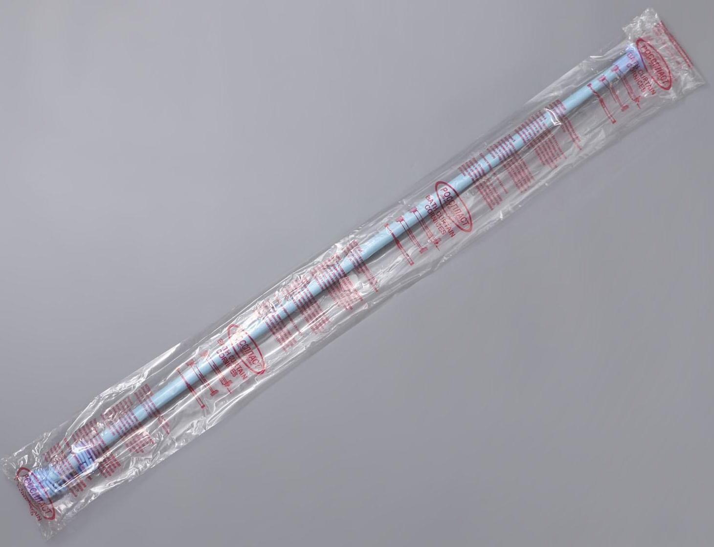 Карниз для ванной комнаты, телескопический 120-220 см, цвет голубой