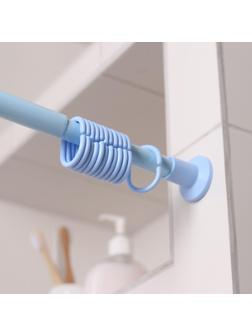 Карниз для ванной комнаты, телескопический 120-220 см, цвет голубой