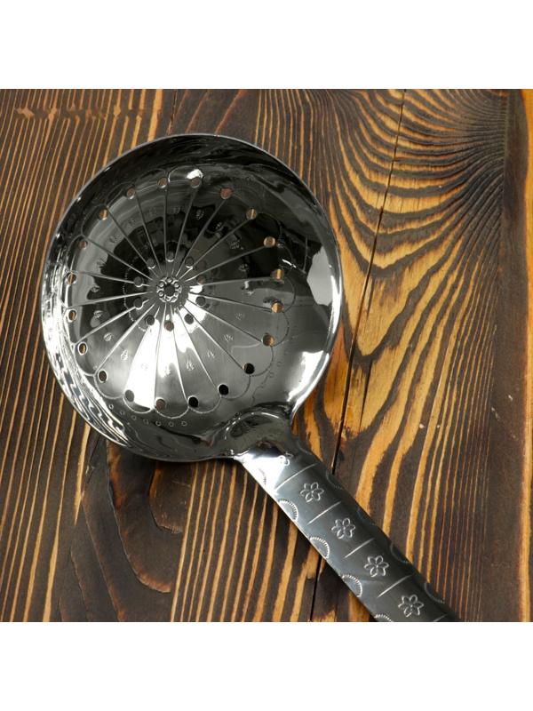 Шумовка для казана узбекская 60см, глубокая, с деревянной ручкой