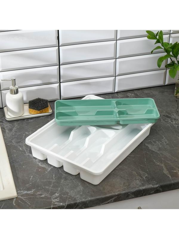 Лоток-вкладыш для столовых приборов, 2-х ярусный, цвет фисташковый