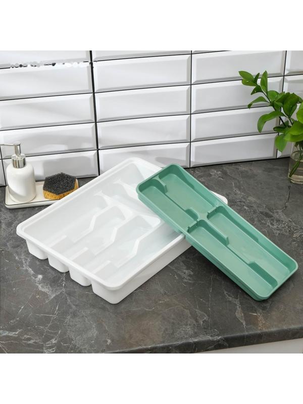 Лоток-вкладыш для столовых приборов, 2-х ярусный, цвет фисташковый