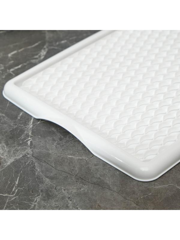 Поднос с вкладышем для сушки посуды, 42,5×27 см, цвет белый