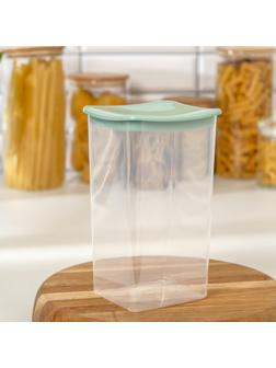 Ёмкость для сыпучих продуктов, квадратная, 1,9 л, цвет фисташковый