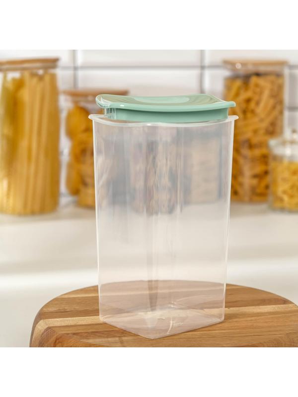 Ёмкость для сыпучих продуктов, квадратная, 1,9 л, цвет фисташковый