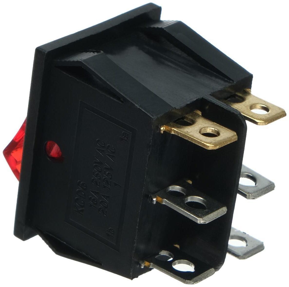 Кнопка - выключатель, квадратный, двойной, с подсветкой