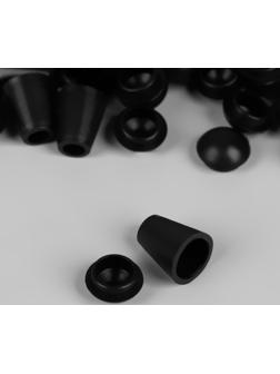 Набор наконечников для шнура d = 4 мм, 1,7 × 1,2 см, 100 шт, цвет чёрный