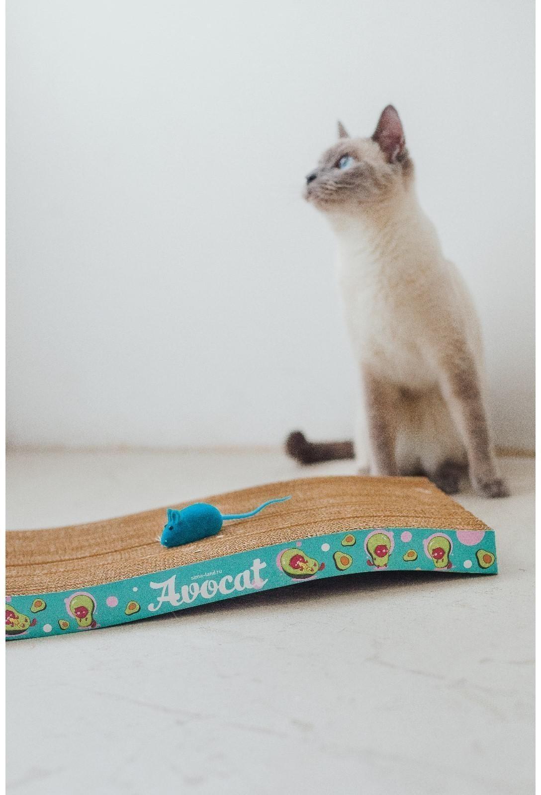 Когтеточка из картона Avocat волна, 45.5 × 19 × 3.5 см