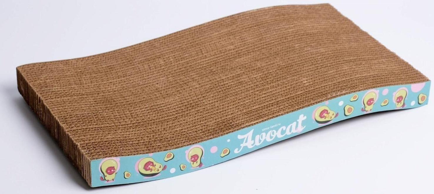 Когтеточка из картона Avocat волна, 45.5 × 19 × 3.5 см