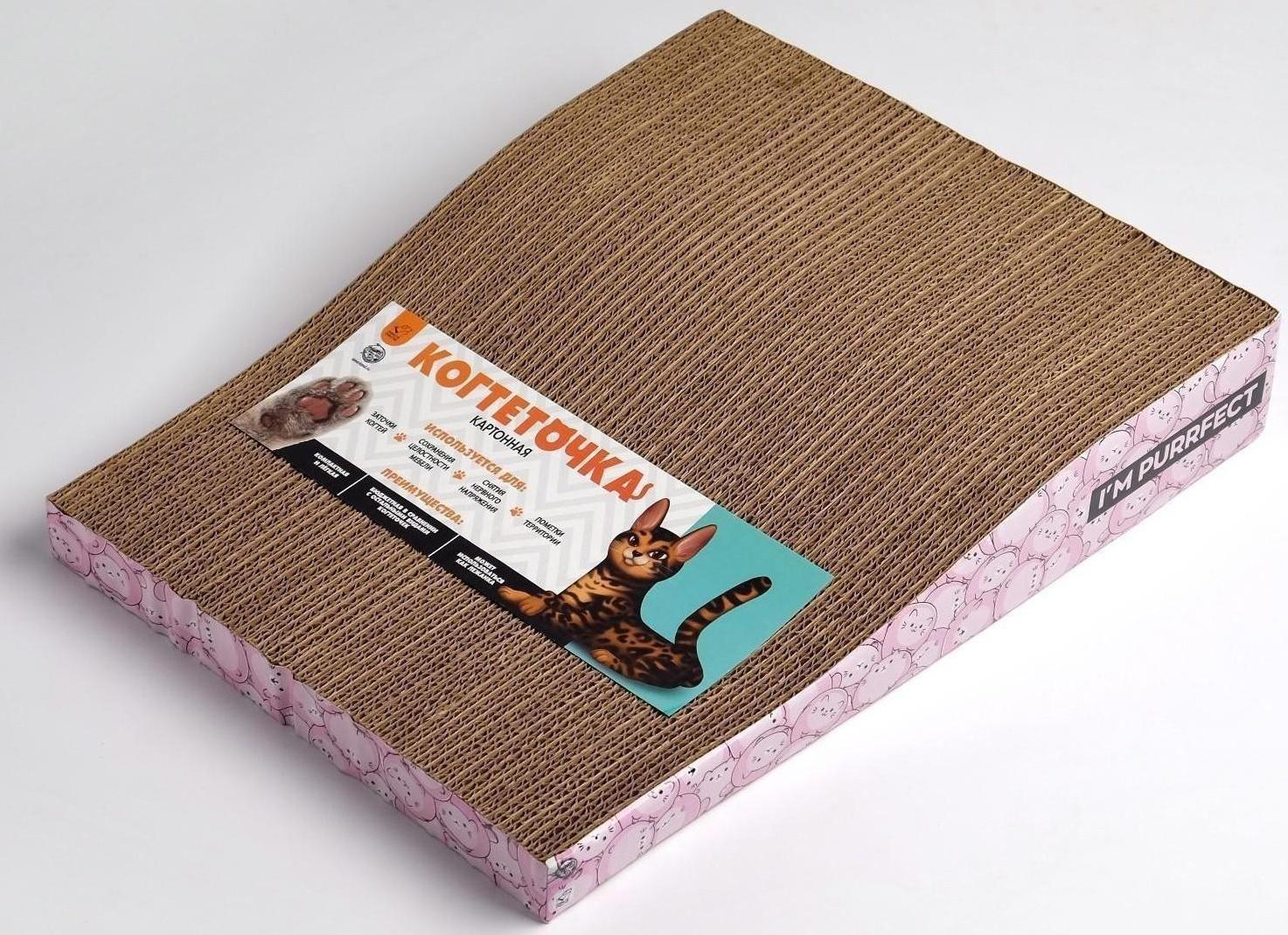 Когтеточка из картона I`M PURRFECT, 19 х 37 см