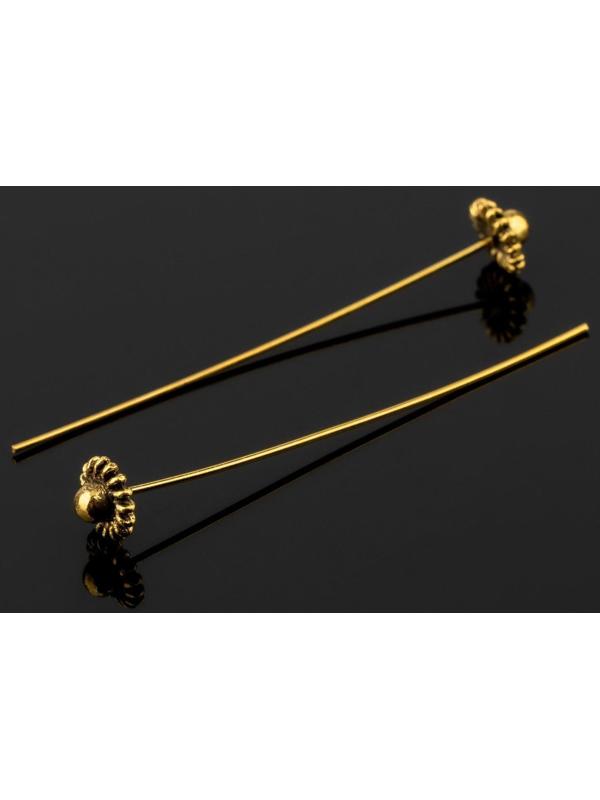 Пин с фигурной головкой, 53*0.723мм, 10шт, цвет чернёное золото