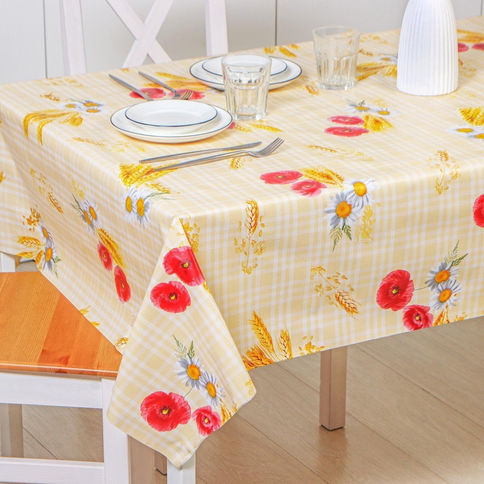 Клеёнка столовая на нетканой основе, ширина 137 см, толщина 0,08 мм, рулон 20 м