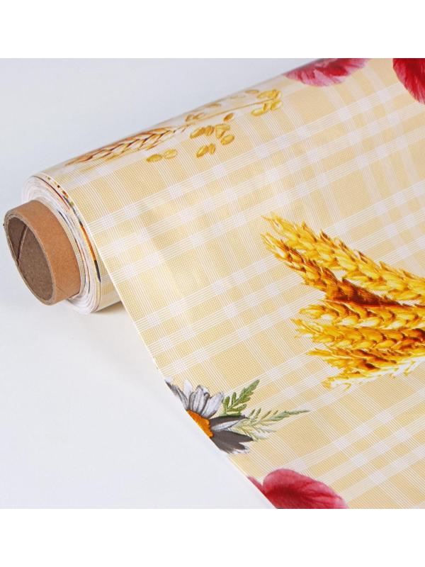 Клеёнка столовая на нетканой основе, ширина 137 см, толщина 0,08 мм, рулон 20 м