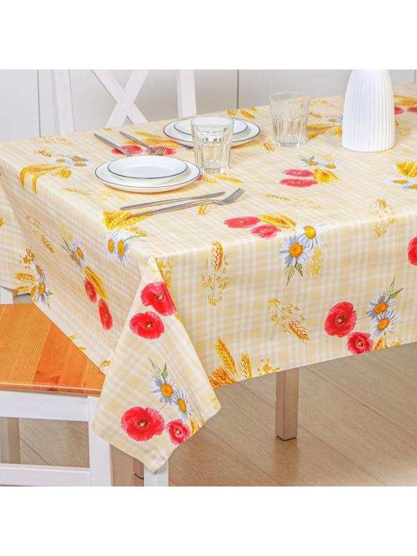 Клеёнка столовая на нетканой основе, ширина 137 см, толщина 0,08 мм, рулон 20 м