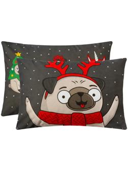 Комплект наволочек Этель Сhristmas dog 50х70 см - 2 шт, 100% хлопок, бязь