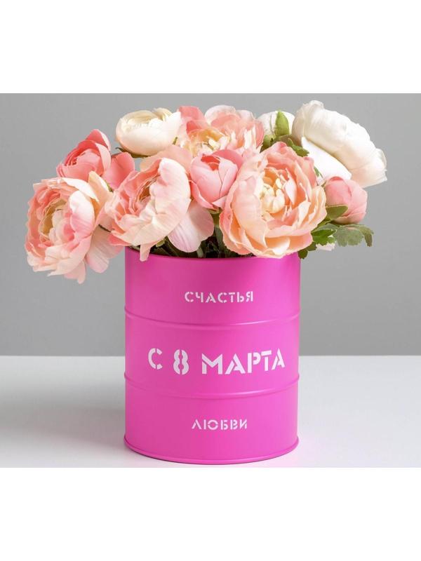 Банка-бочка, розовая «8 марта», 12 х 14 см