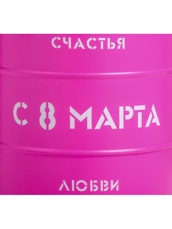 Банка-бочка, розовая «8 марта», 12 х 14 см