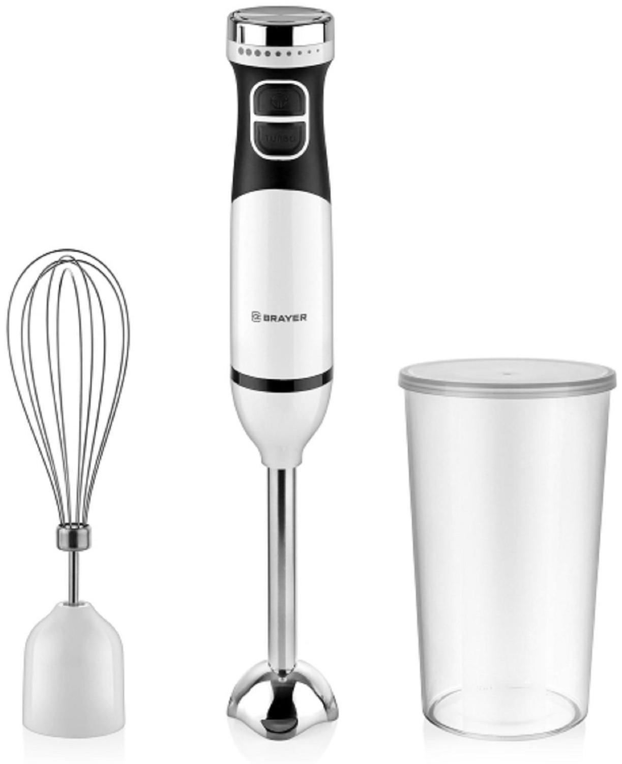 Блендер BRAYER BR1243, погружной, 800 Вт, 0.7 л, 2 скорости, белый