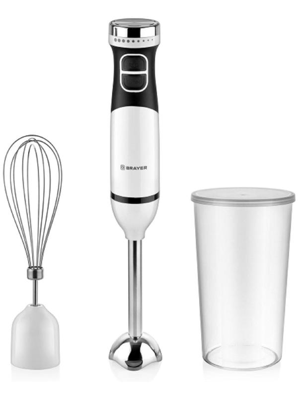 Блендер BRAYER BR1243, погружной, 800 Вт, 0.7 л, 2 скорости, белый