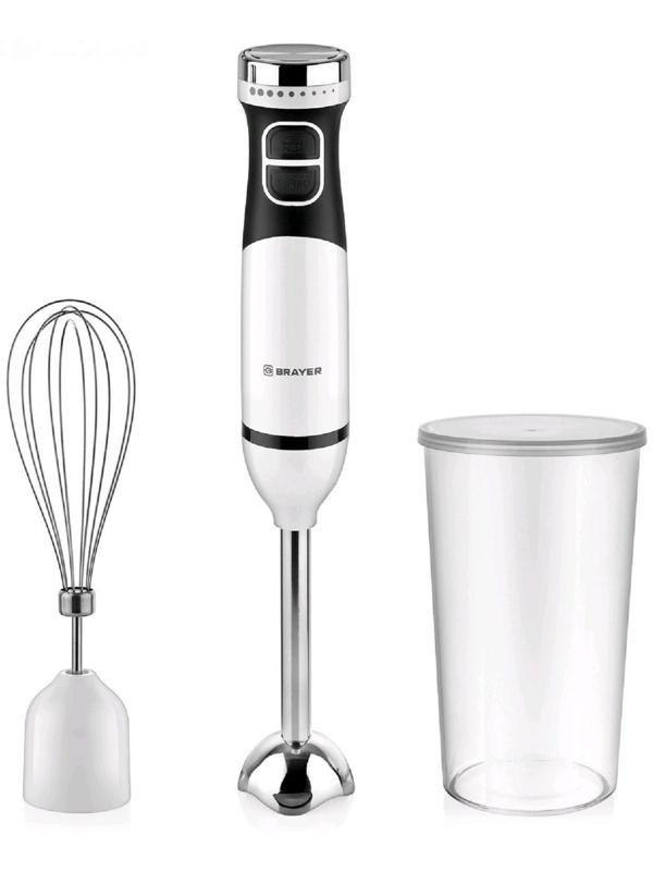 Блендер BRAYER BR1243, погружной, 800 Вт, 0.7 л, 2 скорости, белый