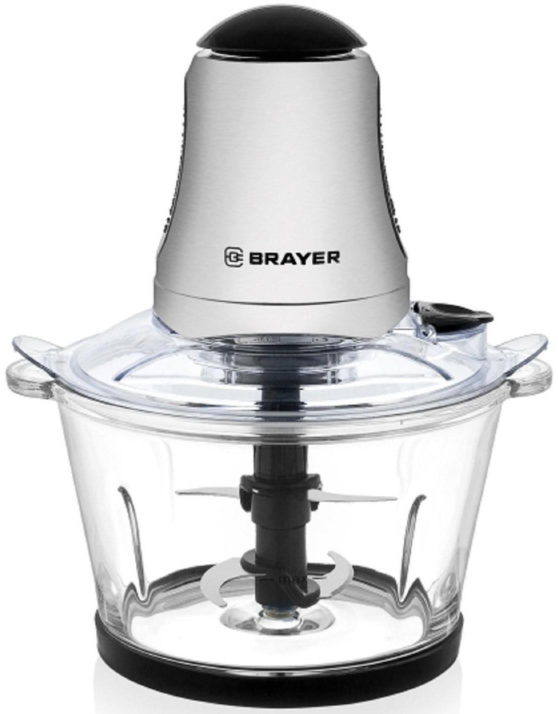 Измельчитель BRAYER BR1402, стекло, 400 Вт, 1.5 л, белый