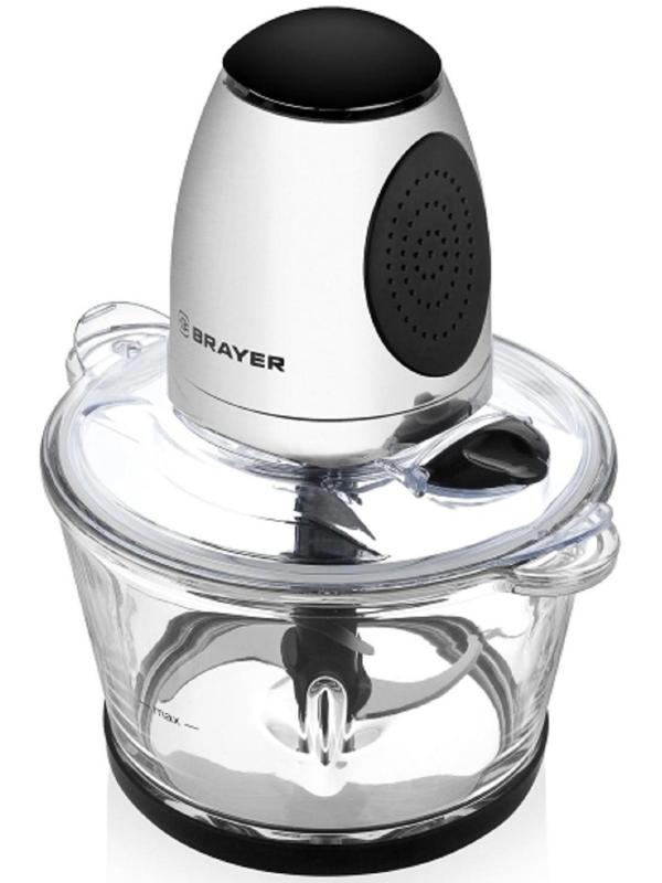 Измельчитель BRAYER BR1402, стекло, 400 Вт, 1.5 л, белый