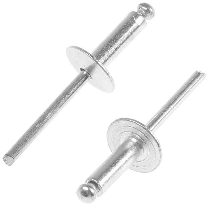 Заклепки вытяжные ТУНДРА krep, алюминий-сталь, увел.борт 14 мм, 4.8х16 мм, 250 шт.