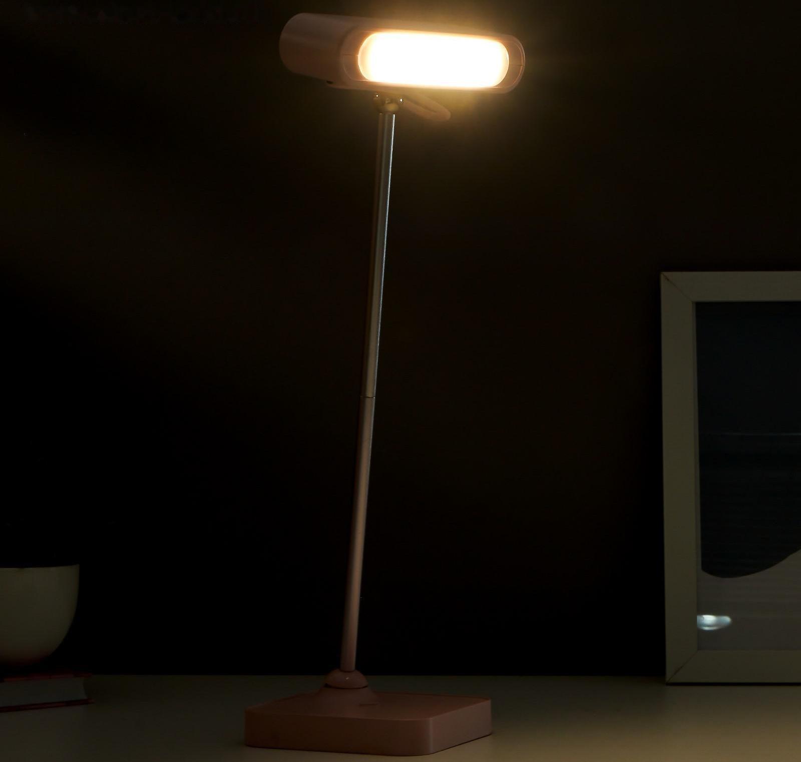 Лампа настольная 1670/1 LED 5Вт 2 режима 3000К 6000К USB АКБ розовый 13х10,4х34 см